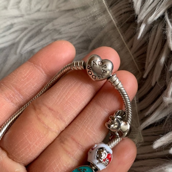 Pandora Heart Clasp Bracelet w/ 9 NEW Disney Lilo & Stitch Theme Charms - Picture 6 of 9